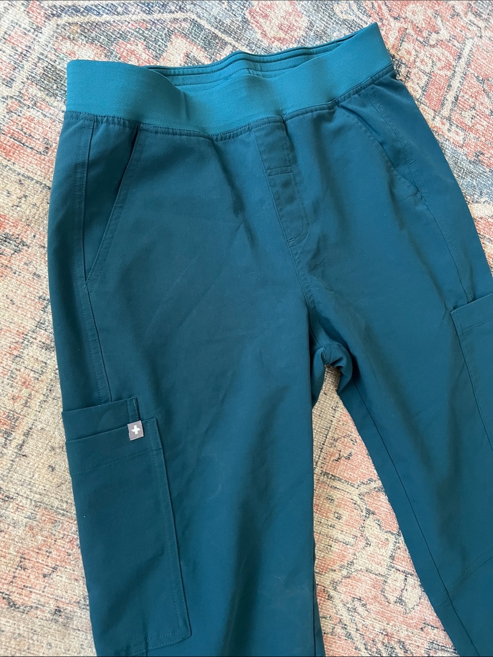 Figs Teal Drawstring Scrub Pants small T2001